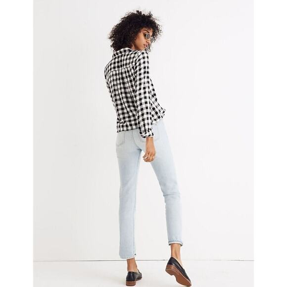 Madewell Wrap Front Shirt Medium Buffalo Check Popover - Picture 2 of 11